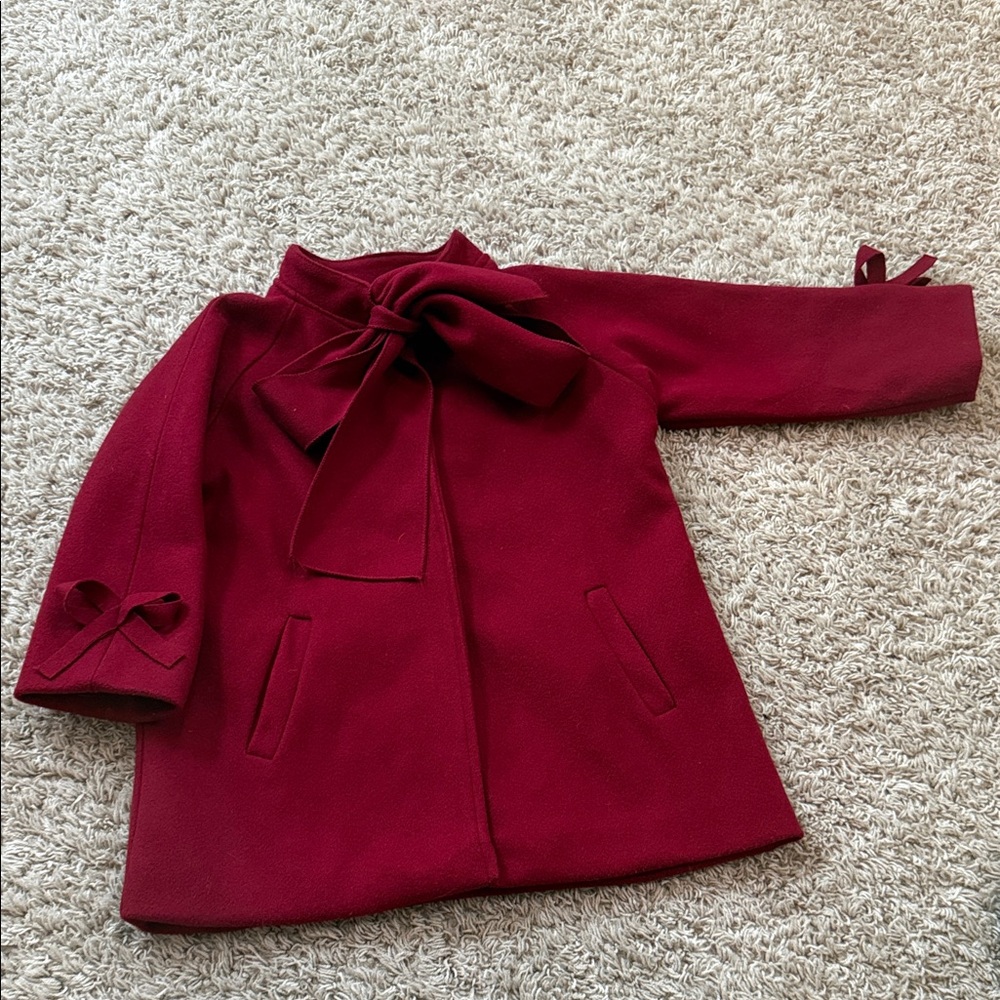 Chic Burgundy Kids Pea Coat